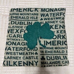 Teal Shamrock Decorative Pillow